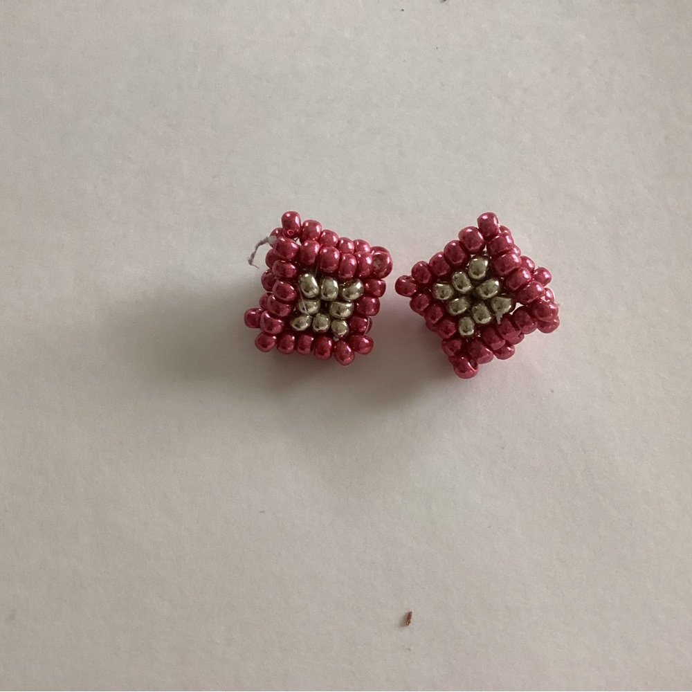 Elegant Pink Beaded Earrings